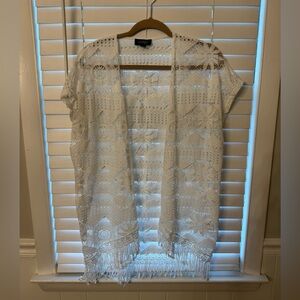 White Lace Kimono Cardigan